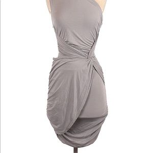 Tart dress grey ruched bodycon one shoulder dress S